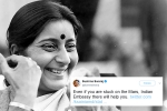 tweets by sushma swaraj, sushma swaraj was a rockstar on twitter, these tweets by sushma swaraj prove she was a rockstar and also mother to indians stranded abroad, Indian ambassador to us